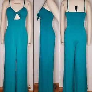BEBE Teal Jumpsuit Wide leg Palazzo